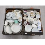 MISCELLANEOUS CERAMICS TO INCLUDE MUGS DINER PLATES AND OTHER KITCHEN ITEMS IN TWO BOXES