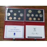 2 ROYAL MINT DELUXE SETS IN ORIGINAL PACKING AND RED LEATHER CASE COA 1989 AND 1990