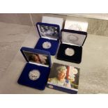 UK ROYAL MINT £5 SILVER PROOF COINS 2002 GOLDEN JUBILEE 2003 CORONATION AND 2006 BIRTHDAY COMPLETE