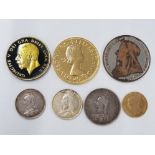 FIVE ENAMELLED SILVER COINAGE VICTORIAN AND LATER