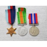 MEDALS WORLD WAR II DEFENCE MEDAL WAR MEDAL AND 1939-45 STAR WITH ORIGINAL RIBBONS