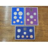 3 UK PROOF COIN SETS INCLUDING 1977 WITH CROWN, 1980 AND 1982 1980