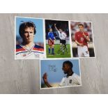 4 ENGLAND FOOTBALL SIGNED COLOURED PICTURES OF MICHAEL OWEN, GARETH SOUTHGATE, PHIL NEAL AND UGO