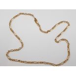 A 9CT YELLOW GOLD LINK PATTERN CHAIN 42CM FULL LENGTH 3.2G