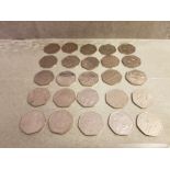 UK 50P COINS X25 DIFFERENT COMMEMORATIVE ISSUES