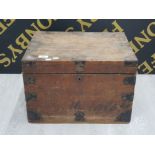 VINTAGE PINE TOOL BOX WITH SELECTION OF VINTAGE TOOLS