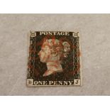 QUEEN VICTORIA 1840 ONE PENNY BLACK STAMP IN NICE CONDITION