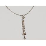 SILVER 3 TASSLE NECKLACE 2.7 GROSS