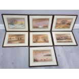 SET OF 7 FRAMED ORIGINAL WATERCOLOURS ALL SIGNED AND DATED BY THE ARTIST HORSFIELD 1992, INCLUDES