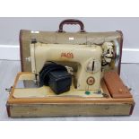 VINTAGE ALFA DELUXE SEWING MACHINE IN CARRY CASE
