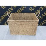 OBLONG SHAPED LOG BASKET WITH TWIN HANDLES