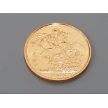 22CT GOLD 2013 FULL SOVEREIGN COIN UNCIRCULATED