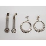 2 PAIRS OF SILVER EARRINGS 9.6G