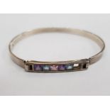 SILVER AND COLOURED STONE BRACELET 12.8G GROSS