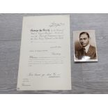 KING GEORGE VI 1895-1952 DOCUMENT SIGNED BY HIM