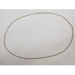 9CT GOLD TWISTED CURB LINK LONG NECKLACE 2.1G