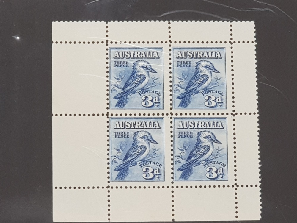 MINATURE SHEET OF 4 AUSTRALIAN 1928 NATIONAL STAMP EXHIBITION 3D KOOKABURA STAMPS, SG MS106A FINE