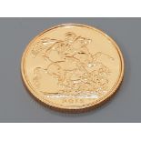 22CT GOLD 2013 FULL SOVEREIGN COIN UNCIRCULATED