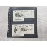 BANKNOTES 1891 AND 1895 CUT CANCELLED NOTES OF DURHAM AND DARLINGTON