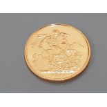 22CT GOLD 2013 FULL SOVEREIGN COIN UNCIRCULATED