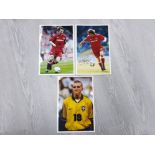 THREE SIGNED MIDDLESBROUGH FOOTBALL PLAYER PHOTOS OF NEMETH, COLIN COOPER AND JUNINHO IN BRAZIL