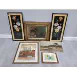 6 FRAMED PICTURES TO INCLUDE GILT FRAMED WATERCOLOUR SIGNED BY THE ARTIST HORSFIELD OF DURHAM