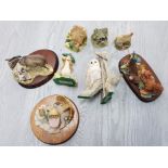 FIVE BORDER FINE ARTS FIGURINES AND THREE LILLIPUT LANE COTTAGES