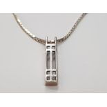 SILVER RENNIE MACKINTOSH STYLE PENDANT AND CHAIN 4.9 G