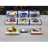 8 BOXED DIE CAST VEHICLES TOGETHER WITH ONE OTHER INCLUDES LLEDO OXFORD DIE CAST ETC