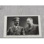 WORLD WAR 2 GERMANY - SUDETENLAND 1938 ORIGINAL PROPAGANDA CARD SHOWING HITLER AND KONRAD HENLEN (