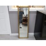 GILT FRAMED BEVEL EDGED HALL MIRROR 39.5CM X 123CM