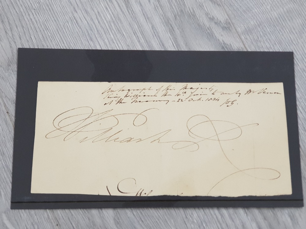 ROYALTY KING WILLIAM IV 1765-1837 KING OF ENGLAND COMPLETE SIGNATURE