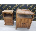 SMALL PINE SIDE UNIT AND A MANGO WOOD SIDE UNIT 37X61X26 & 51X65X50