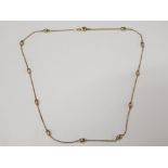 GOLD ON SILVER BEAD NECKLET 5.3G