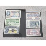 5 DIFFERENT BRITISH BANKNOTES INC 5 POUNDS 1 POUND