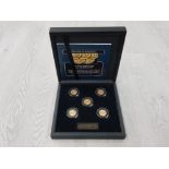 GOLD COINS THE FIRST WORLD WAR SOVEREIGN SET OF DATES DATED 1914 1915 1916 1917 AND 1918 TOGETHER IN