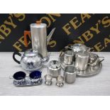 STAINLESS STEEL TOP INCLUDE TEA SET COFFEE POT ETC