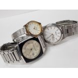 3 STAINLESS STEEL WRISTWATCHS INCLUDES SEIKO, LIMIT AND FREDBENNET