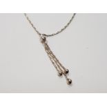 SILVER THREE TASSLE NECKLACE 2.7G