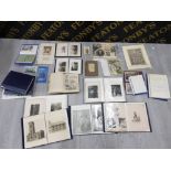 COLLECTION OF ALBUMS CONTAINING ANTIQUE PRINTS OF ETCHINGS