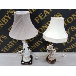 2 LADY FIGURE TABLE LAMPS, 1 GEISHA GIRL AND 1 FROM THE ELEGANT COLLECTION