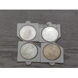 4 DUTCH SILVER PROOF COINS 1970 10G, 2 1973 10G AND 1988 50G