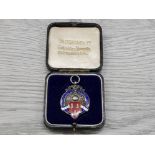 1928 BIRMINGHAM HALLMARKED SILVER MEDAL 1928-29 SILVER AND ENAMEL NORTHERN AMATEUR FOOTBALL LEAGUE