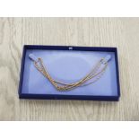 2 SILVER GILT NECKLETS ONE HOLLOW BASKET ONE ROPE TWIST