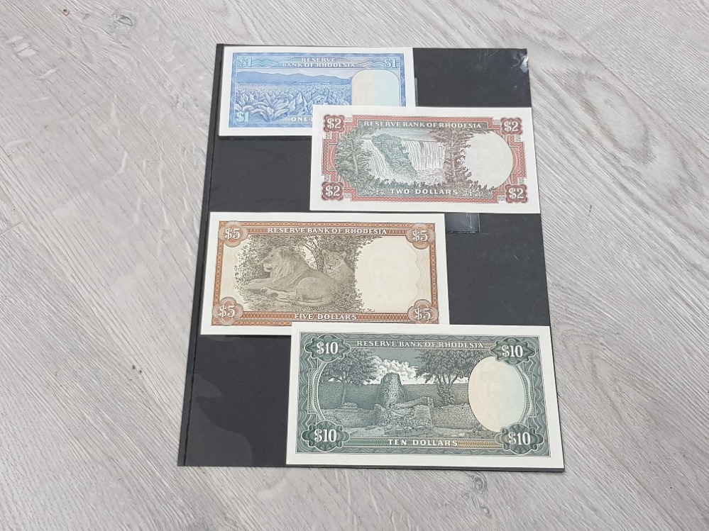 BANKNOTES RHODESIA $1 DATED 1978 $2 DATED 1977 $5 1976 AND $10 DATED 1975 ALL ARE ABOUT - Image 2 of 2