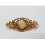 15CT YELLOW GOLD MOTHER OF PEARL BROOCH 4.8G GROSS