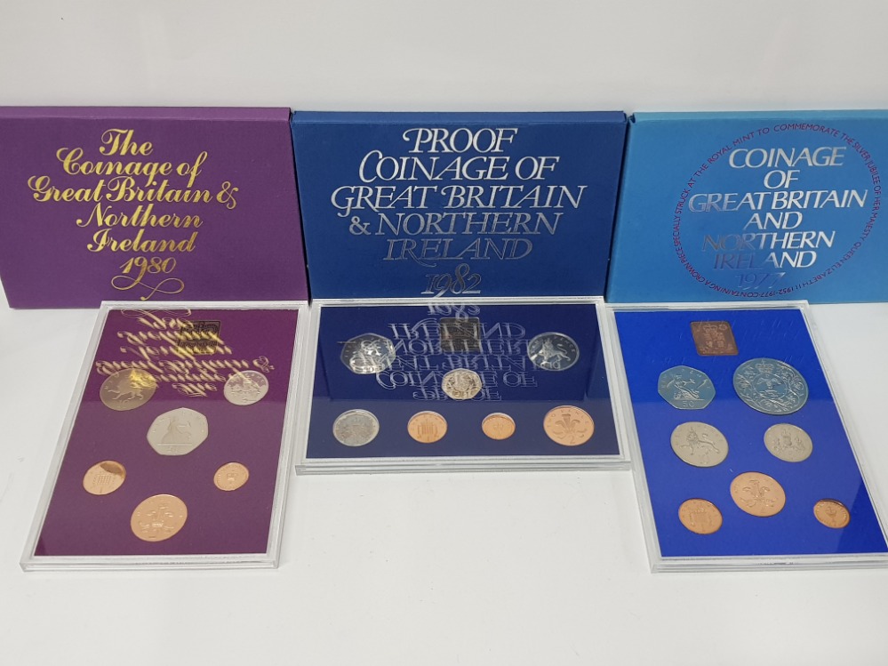 3 COINAGE OF GREAT BRITAIN AND NORTHERN IRELAND PROOF SETS, ALL IN ORIGINAL CASES DATED 1977,1980, - Image 3 of 3