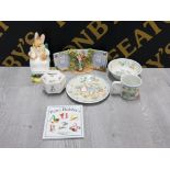 7 PIECES FROM THE BEATRIX POTTER PETER RABBIT COLLECTION