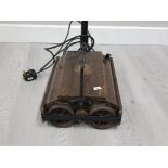 A CONVERTED EWBANK SUCCESS FLOOR SWEEPER STANDARD LAMP IN GOOD WORKING CONDITION