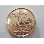 22CT GOLD 2013 FULL SOVEREIGN COIN